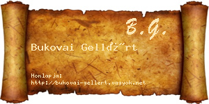 Bukovai Gellért névjegykártya